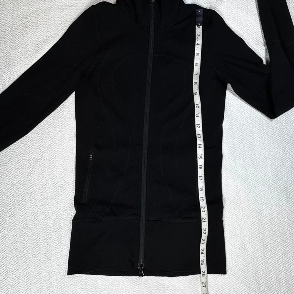 Lululemon In Stride Jacket Black Women's Size 2 Full zip High Neck Long Length - Picture 11 of 12